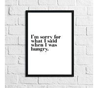 LS Bright Design Kitchen Wall Frameless Prints Posters And Funny Food Drink Saying Quotes Home Decor Gifts (A4 (210mm x 297mm), I'm_sorry_for_what_I_said)