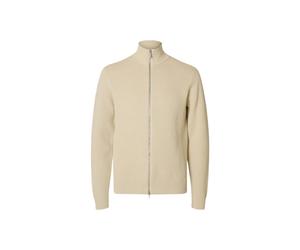Ls Knit Structure Full Zip - male - Selected Homme - Cardigans - Beige - L - Knitwear L