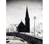 LS Lowry On The Quay Maryport 16 x 12 Textured Print UK Wall Art Decor | AUTHENTIC REPRODUCTION - Fine Heavyweight Paper - Protective Coating - Lowry’s Iconic Style Handcrafted in the Cotswolds UK