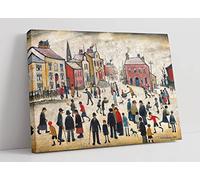 LS Lowry People Standing About CANVAS WALL ART PRINT ARTWORK PAINTING FRAMED (8in x 12in / 20cm x 30cm)