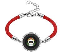 ls of The Mexico Day of Dead Lucky Red String Bracelet Rope Bracelet Handmade