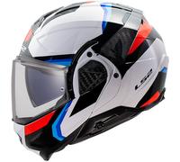 LS2 Advant II Sport Touring Flip Up Motorcycle Helmet Triple White / Blue / Red