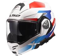LS2 FF901 Advant X Modular Motorcycle Helmet. 180° Flip Front Dual Visor Full Face Motorbike Helmet. ECE 22.06 Certified - NOVA - Gloss White Blue Red - S