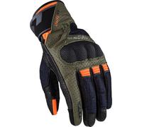 LS2 Air Raptor perforated Mesh Motocycle Gloves, black-orange-brown-beige, size S for Men