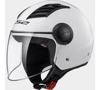LS2 Airflow Motorcycle Open Face Helmet with Clear Visor / White Gloss Brand New
