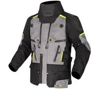 LS2 Apollo waterproof Motocycle Textile Jacket, black-grey-yellow, size XL for Men