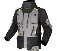 LS2 Apollo waterproof Motocycle Textile Jacket, black-grey-yellow, size M for Men
