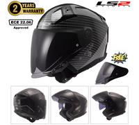 LS2 CARBON FIBRE OPEN FACE MOTORCYCLE HELMET OF603 GLOSS INFINITY II SUN VISOR