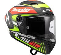 LS2 FF805 Thunder GP Black Replica Carbon Helmet, black-yellow, size S for Men