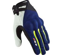 LS2 Dart 2 Motorcycle Motorbike Textile Gloves Blue / Hi-Viz Yellow