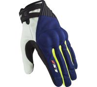 LS2 Dart II Motocycle Gloves, white-blue-yellow, size M for Men