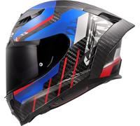 LS2 Dragon FF807. Motorcycle Helmet. Full Face. Full Carbon. Dark Visor, Pinlock and Carrying Bag Included. TRAX Gloss Blue Red. XL