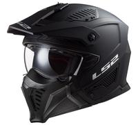 LS2 OF606 DRIFTER OPEN FACE MOTORBIKE SCOOTER URBAN TOURING JET MOTORCYCLE FULL FACE HELMET WITH REMOVABLE MASK, SOLID MATT BLACK