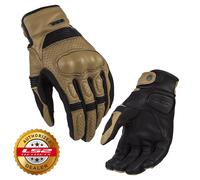 LS2 Duster Leather Touring Motorcycle Gloves Summer Cruiser Bike Black Brown