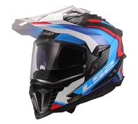 LS2 Explorer Carbon ECE 2206 Motorcycle Adventure Helmet Frontier White / Blue