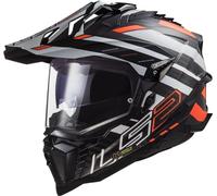 LS2, Explorer Carbon Edge Motocross Helmet Black Orange White M