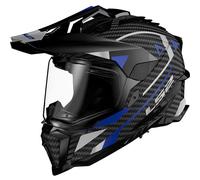 LS2 MX701 Explorer Carbon Adventure, adventure helmet S Black/Blue/Grey