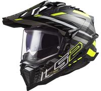 LS2 MX701 Explorer Carbon Edge, adventure helmet M Black/Neon-Yellow/Grey