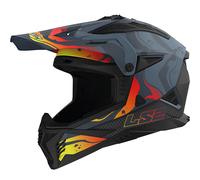 LS2 MX708 Fast II Wash Motocross Helmet, black-grey-orange, size 2XL