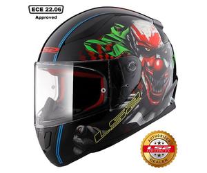 LS2 FF353 RAPID II Ece22.06 FULL FACE MOTORBIKE HELMET HAPPY ZOMBIE CIRCUIT CLAW