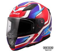 LS2 Motorcycle Helmet. Rapid II Full Face Crash Helmet. ECE 22.06 Homologation. FLITZ WHITE BLUE RED. M