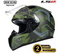 LS2 Motorcycle Helmet. Rapid II Full Face Crash Helmet. ECE 22.06 Homologation. Thunderbirds Matt Military Green. XL