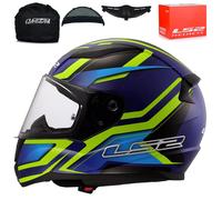 LS2 FF353 RAPID II FLITZ Full Face Motorcycle ECE22.06 Biker Helmet, Blue Yellow