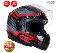 LS2 FF353 Rapid II Circuit Helmet, black-red, size 3XL for Men