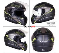 LS2 FF353 Rapid II Rokku Helmet, black-grey-yellow, size 3XL for Men