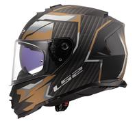 LS2 Motorcycle Helmet. FF800 Storm II Full Face Crash Helmet. ECE 22.06 Homologation. TRACKER MATT BLACK GOLD. XXL
