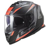 LS2 FF800 Storm II Racer Helmet, grey-orange, size 2XL for Men