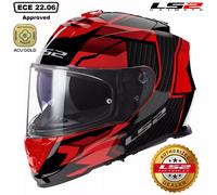 LS2 FF800 STORM II TRACKER BLACK RED FULL FACE MOTORCYCLE MOTORBIKE CRASH HELMET
