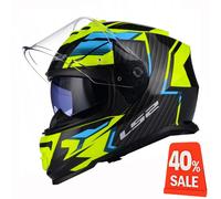 LS2 FF800 STORM II TRACKER BLACK YELLOW FULL FACE MOTORCYCLE HELMET CLEARANCE
