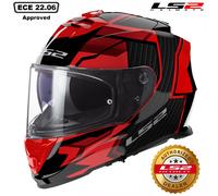 LS2 FF800 STORM II TRACKER FULL FACE MOTORCYCLE MOTORBIKE CRASH HELMET BLACK RED