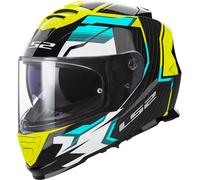LS2 FF800 Storm II Tracker Helmet, black/neon yellow, size XL (61/62)