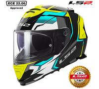 LS2 FF800 Storm II Tracker Helmet, black-yellow, size XL