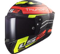 LS2 FF805 Thunder Black Attack Carbon Helmet, red-yellow, size XS