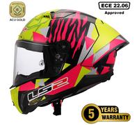 LS2 FF805 THUNDER CARBON FIBRE ACU GOLD FULL FACE ECE MOTORCYCLE CRASH HELMET