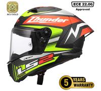 LS2 FF805 THUNDER CARBON FIBRE ACU GOLD FULL FACE ECE MOTORCYCLE CRASH HELMET