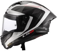 LS2 FF805 THUNDER CARBON FIBRE ACU GOLD FULL FACE MOTORCYCLE HELMET RAUTE WHITE
