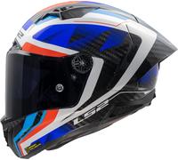 LS2 FF805 THUNDER CARBON FIBRE ACU GOLD FULLFACE MOTORBIKEHELMET RAUTE BLUE RED