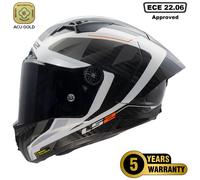 LS2 FF805 THUNDER CARBON FIBRE FULL FACE MOTORCYCLE MOTORBIKE HELMET RAUTE WHITE