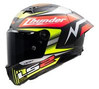 LS2 FF805 Thunder GP Black Replica Carbon Helmet, black matt/neon, size XS (53/54)