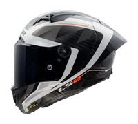 LS2 FF805 Thunder GP Raute Carbon Helmet, white/grey, size M (57/58)