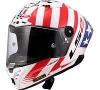 LS2 FF805 Thunder GP Baz Replica Carbon Helmet, white-red-blue, size M for Men
