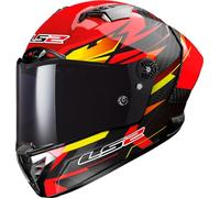 LS2 FF805 THUNDER GP CARBON Full Faced Motorcycle Helmet - ECE 22.06 - FIRE - Gloss Red Black - XL (61-62cm)