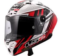 LS2 FF805 Thunder GP Perolari Replica Carbon Helmet, white-red, size L for Men