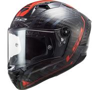 LS2 FF805 Thunder Sputnik Carbon Helmet, black-red, size XS for Men