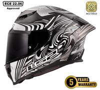 LS2 FF807 Dragon Enthum Carbon Helmet, white-carbon, size 3XL for Men