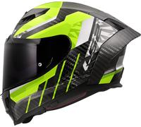 LS2 Dragon FF807. Motorcycle Helmet. Full Face. Full Carbon. Dark Visor, Pinlock and Carrying Bag Included. TRAX Gloss High Viz Yellow. L